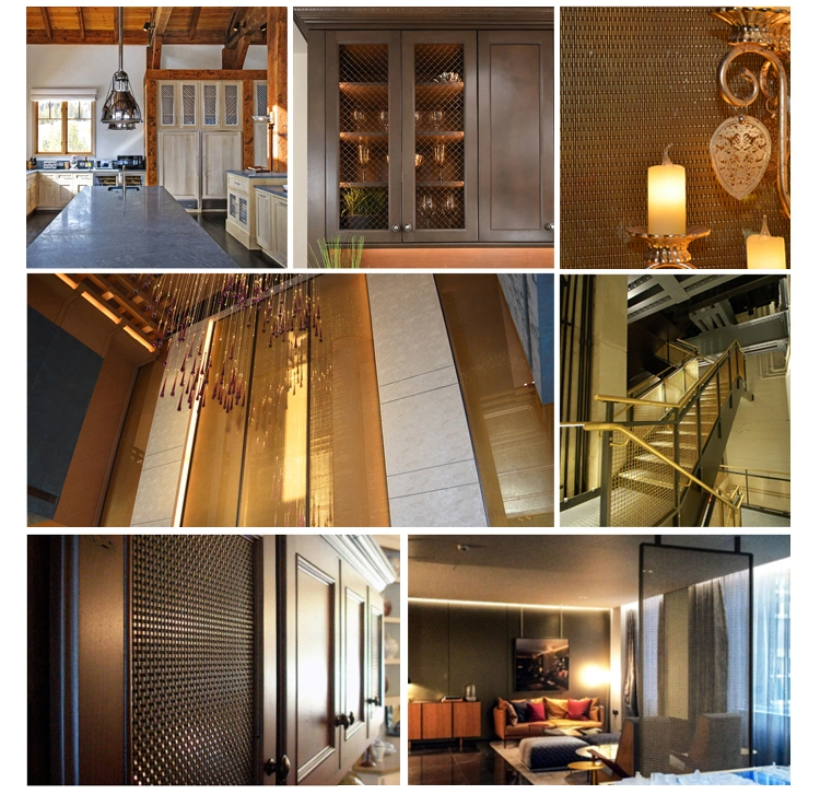 ตาข่ายลวดสแตนเลสแบบแบนดัดลายสำหรับตู้เฟอร์นิเจอร์ 2