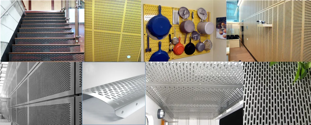 ขนาดหลุม 2 มม 3 มม เหล็กไร้สแตนเลส ผนังโลหะ perforated Mesh ผนังตกแต่งสําหรับการอากาศ 6