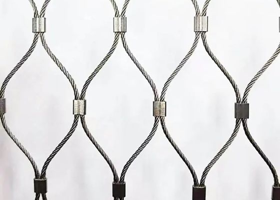 304 316 316l ตาข่ายลวดสลิงสแตนเลสความแข็งแรงสูงสำหรับสวนสัตว์ Aviary