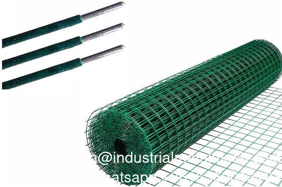 สายเหล็กไฟฟ้ารั้ว PVC ปกคลุมหลุมสี่เหลี่ยม Welded สาย Mesh Roll สําหรับไก่