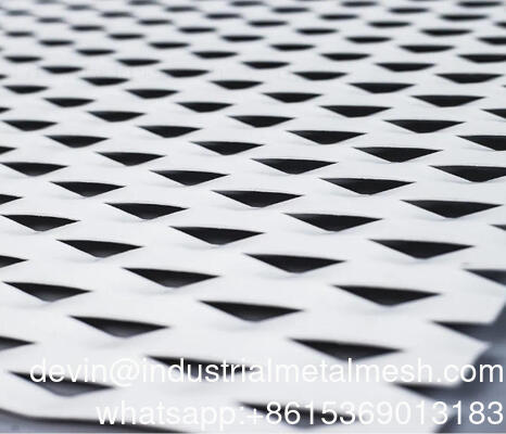 แผ่นโลหะตาข่ายลวดลายเพชรขยายอะลูมิเนียม PVDF