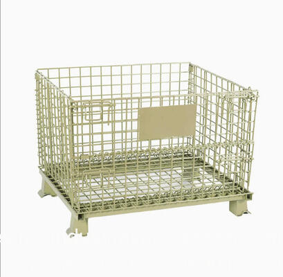 กรงเหล็กเหล็กกระปุกพับได้ พร้อมกับสายไฟลัด Mesh, โซลูชั่นการเก็บโลหะพับ