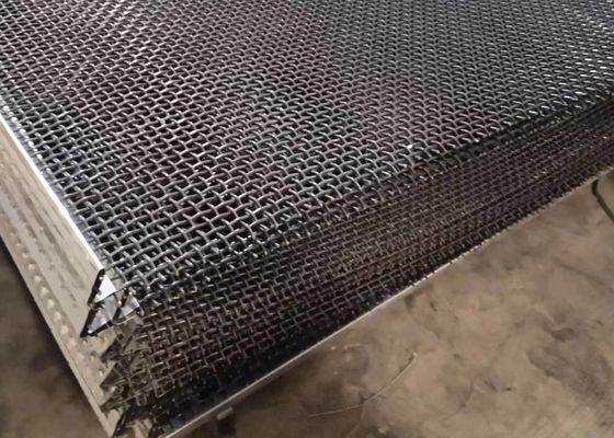 Ss 201 Lock Crimped Vibrating Screen Wire Mesh ขนาด 1.5 ม. X 1.95 ม.