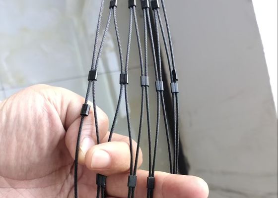 ประเภทปลอกโลหะแบบกำหนดเอง Inox 316 ตาข่ายเชือกลวด สแตนเลสสตีลแบบยืดหยุ่น Webnet X Tend Mesh