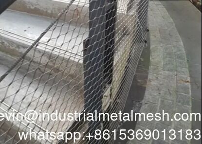 2mm กว้างสายเพชรยืดหยุ่น 304 316 สแตนเลสเคเบิล Ferrule สาย Mesh