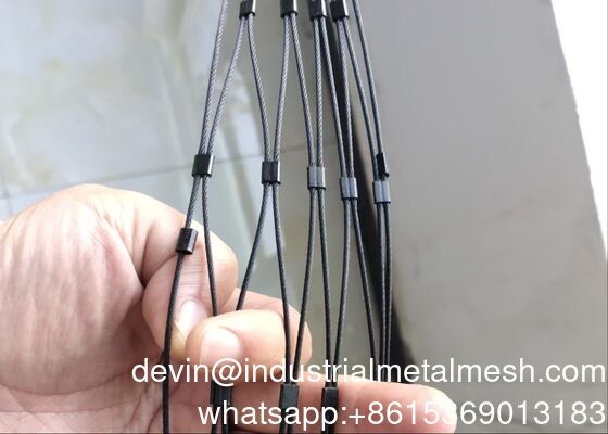 ประเภทปลอกโลหะแบบกำหนดเอง Inox 316 ตาข่ายเชือกลวด สแตนเลสสตีลแบบยืดหยุ่น Webnet X Tend Mesh