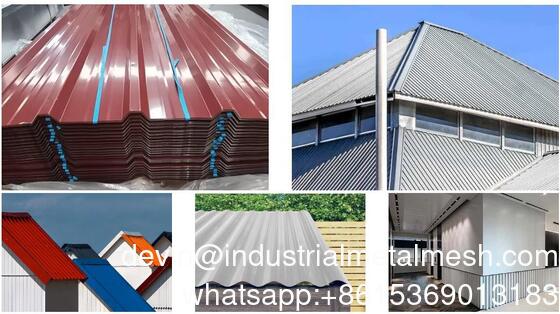 PPGI โลหะ เหล็ก ซิงก์ หลังคาตะเบียน Galvalume โปรไฟล์แผ่นหลังคาเหล็ก corrugated
