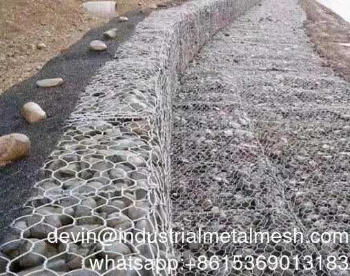 สะพายไฟฟ้าเกาบิออน ทนทาน Hot Dip Galvanized welded Mesh กระเป๋าสตางค์สําหรับการป้องกันลําธาร