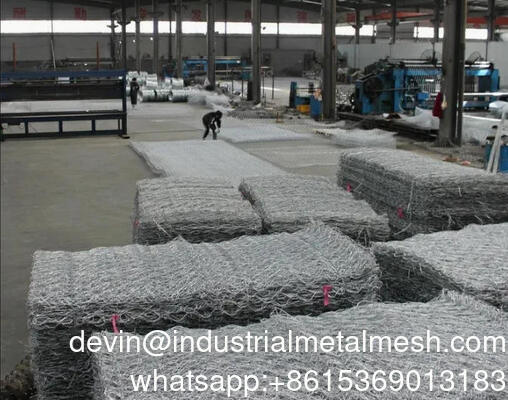 รองรับผนัง Gabion สาย Mesh รั้วหินกรงกล่องกระเป๋า
