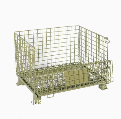 กรงเหล็กเหล็กกระปุกพับได้ พร้อมกับสายไฟลัด Mesh, โซลูชั่นการเก็บโลหะพับ