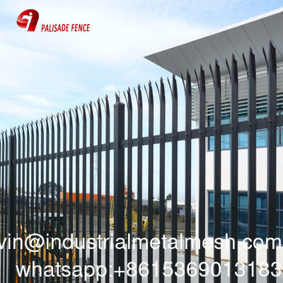Wholesale Design อุตสาหกรรมสวน Powder Coating โลหะเหล็กกระปุก แผนกรั้ว Palisade เหล็กสําหรับกลางแจ้ง