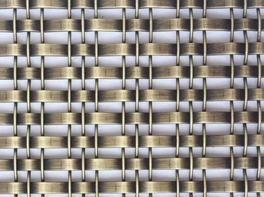 Antique Brass Flat Decorative Rigid Metal Mesh