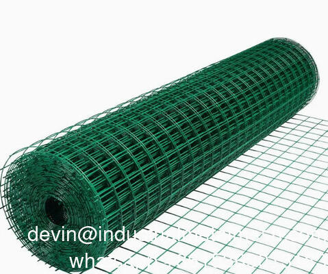สีเขียว PVC พลาสติกเคลือบเหล็ก welded สายใยเหล็กไฟฟ้า welding mesh