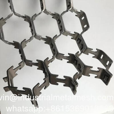 1.4845 Hex Metal สำหรับเสริมเกราะสำหรับซับในกันรอยขีดข่วน | แถบแท่ง 2.0X25 มม. | ตะแกรง hexmetal ขนาด 48 มม. | 1000X1000 มม.