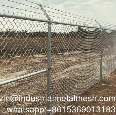 PVC Coated Woven Wire Mesh Fencing Construction Decoration Chain Link Fence