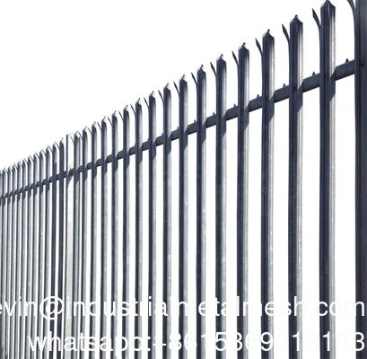 แปลงแกลวนิเซส Palisade Fencing สไตล์ยุโรป สแตนเลส Palisade Fence สไตล์ D W สไตล์สวน Palisade Fence Panel