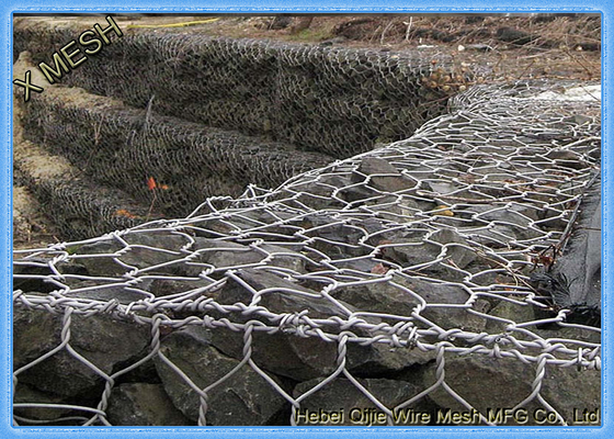 ASTM A975 มาตรฐานร้อนชุบสังกะสีตะกร้า Gabion ตะกร้า Gabion สำหรับโครงการควบคุมการกัดเซาะ