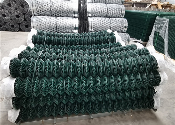 50x50mm Pvc Coated Chain Link ไซโคลนตาข่ายรั้ว